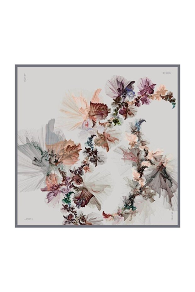 Women's Purple Overhead Flower Model Silk Scarf