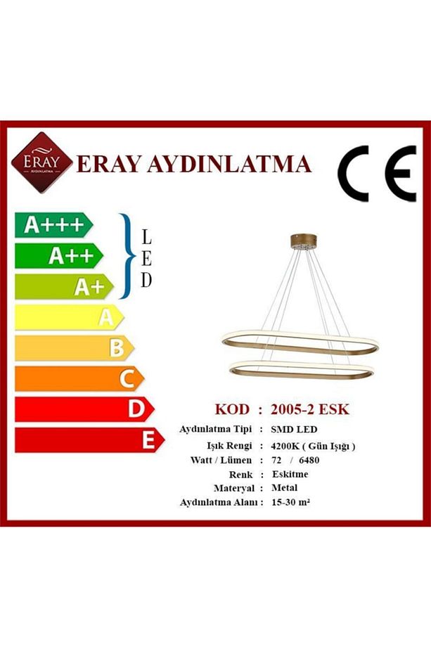 2005-2 Eskitme Elips Led Avize - 4