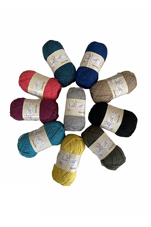 Hobby Clb 100% Cotton Punch and Amigurumi Thread Set 10 Pieces