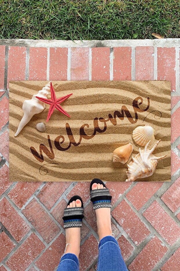 Welcome Beach Indoor and Outdoor Decorative Multi-Purpose Door Mat