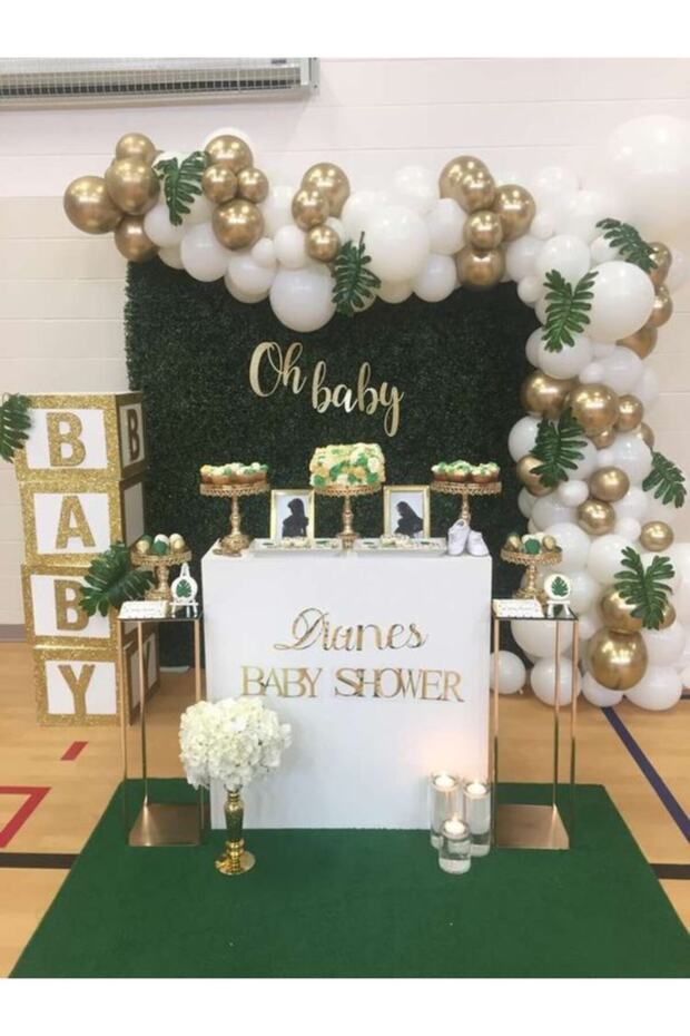 Gold Concept 100 Balloons and Balloon Chain White Metallic Balloon Gold Chrome Balloon Baby Shower