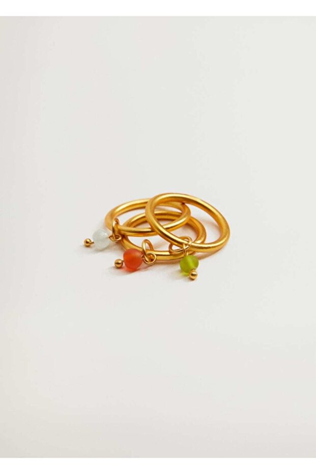 Women's Gold Yellow Metal Ring Set