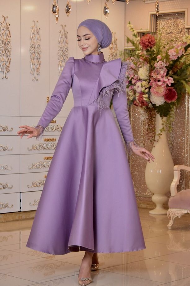 Sevgi Lila Abiye Elbise - 4