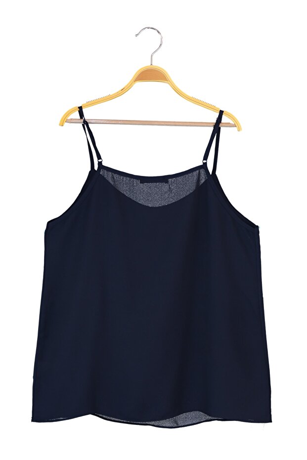Koyu Lacivert Basic Askılı Dokuma Bluz TWOSS19BB0224 - 10