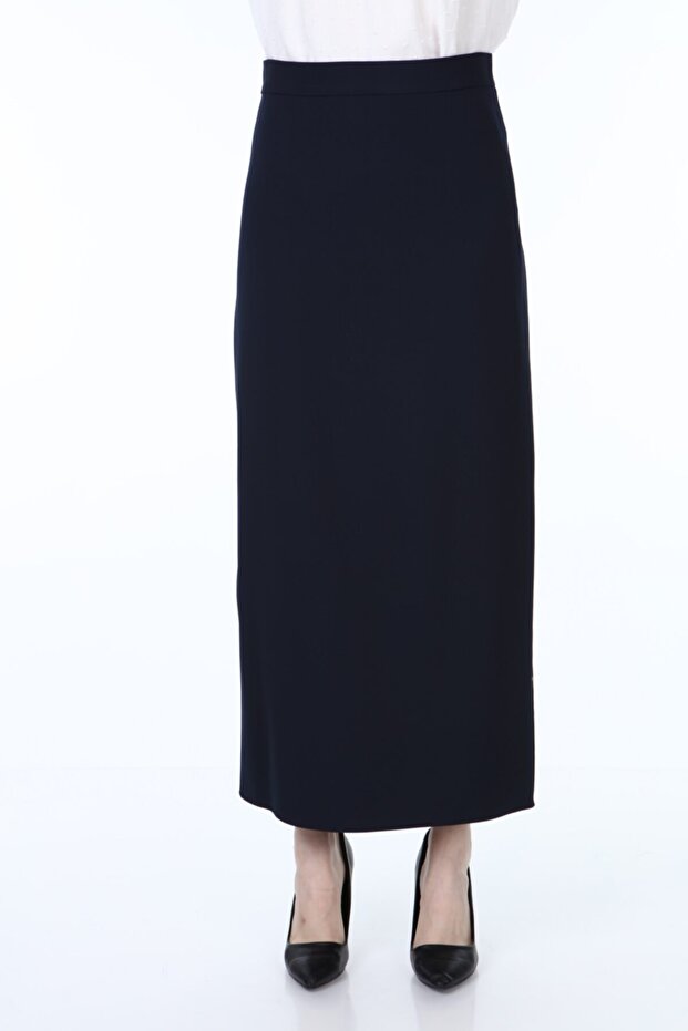 Women's Navy Blue Long Pencil Skirt