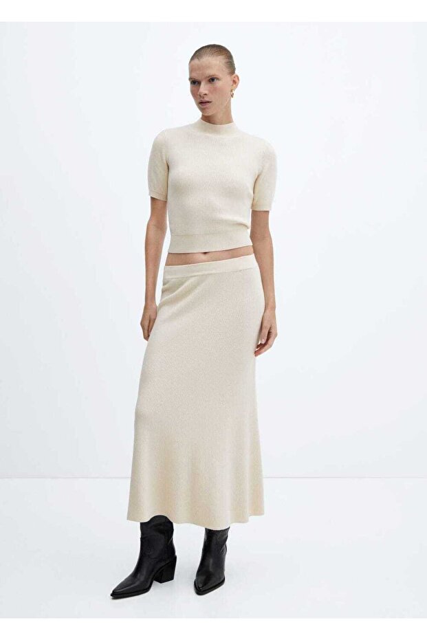 Fitilli midi etek - 2
