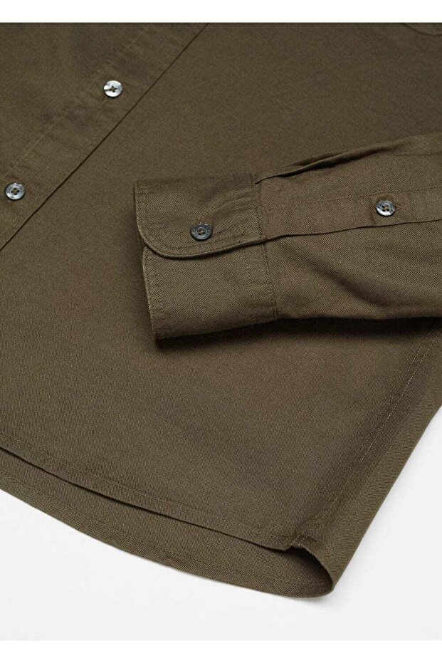 Regular fit pamuklu Oxford gömlek - 7