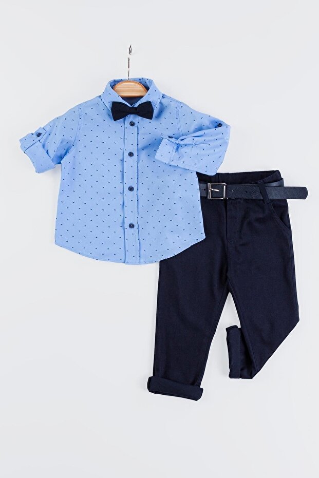 بدلة قميص للأولاد بنمط أوراق الشجر - 5