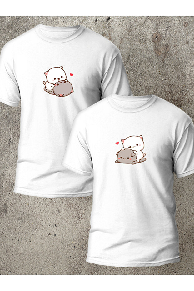 Valentine's Day Mochiler Printed Double T-Shirt 100% Polyester