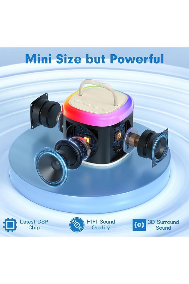 Mini Karaoke Makinesi, Çocuklar ve Yetişkinler için Taşınabilir Bluetooth Karaoke Hoparlörü - 5