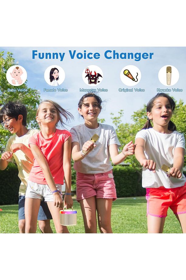 Mini Karaoke Makinesi, Çocuklar ve Yetişkinler için Taşınabilir Bluetooth Karaoke Hoparlörü - 6
