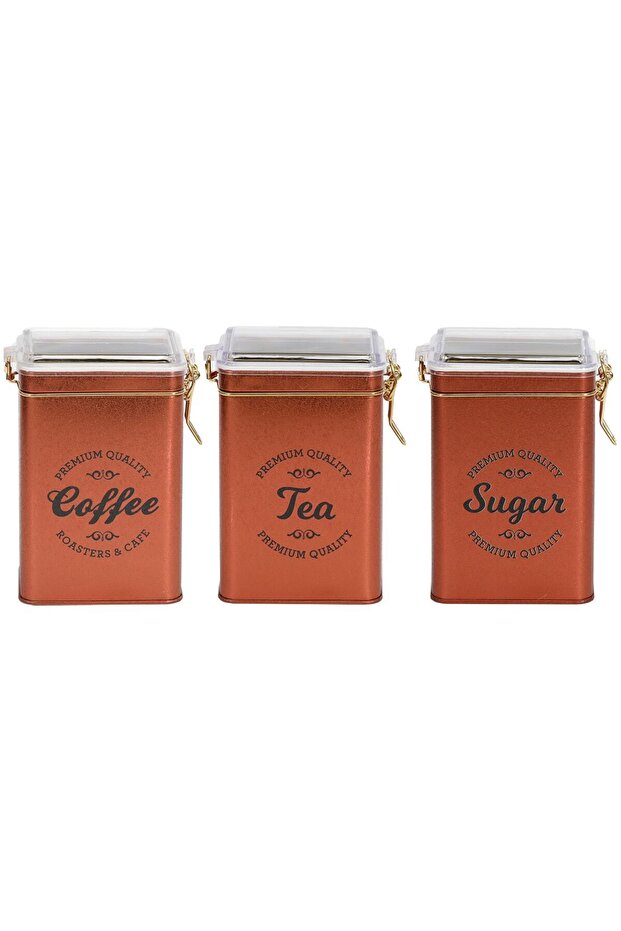 Efc21-s0 Sn_copper حاوية تخزين معدنية مستطيلة منقوشة 8x10 سم - 2