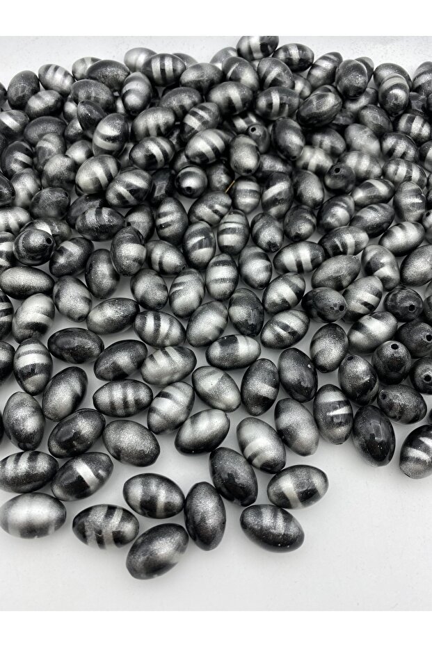 14x20mm Black Gray Tiger Eye, Zebra Almond Model Jewelry And Bag Making Bead (100gr,~50Pcs)