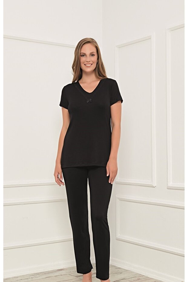 30124 Short Sleeve Lace Plus Size Nightwear Set