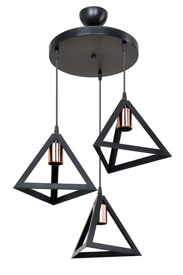 PRİZMA 3'LÜ TEPSİ SİYAH-BAKIR - 2