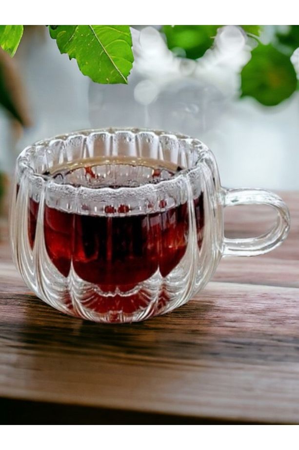 Isıya Dayanıklı Borosilikat Kulplu Çift Çidarlı Burgulu Bardak | Kahve ve Sunum Bardağı 250 ml - 3
