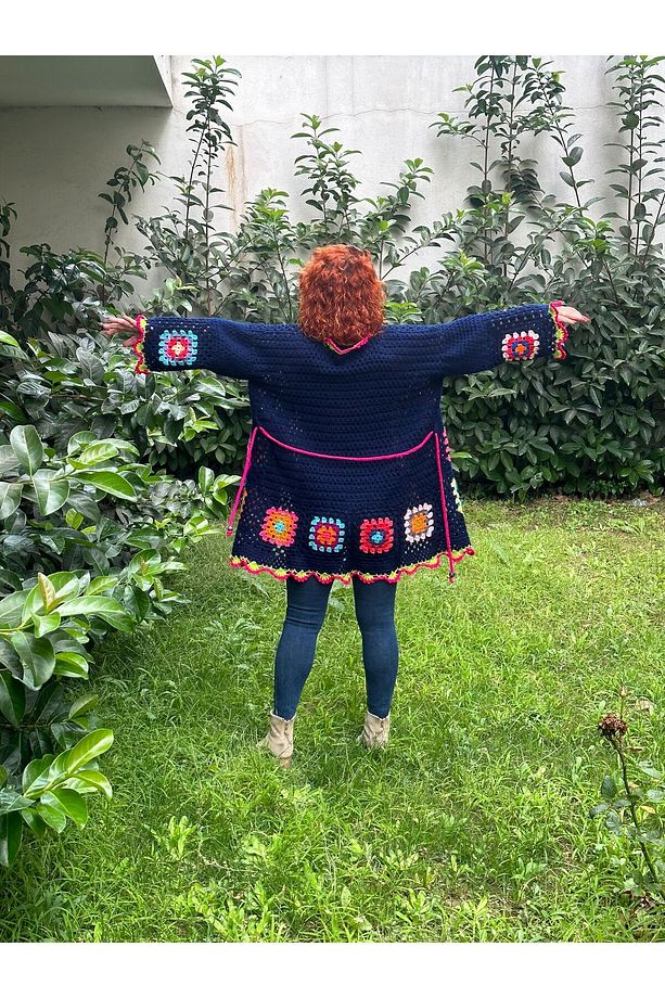 EL ÖRGÜSÜ MOTİFLİ KADIN HIRKA ETNİK HIRKA SALAŞ HIRKA - 3