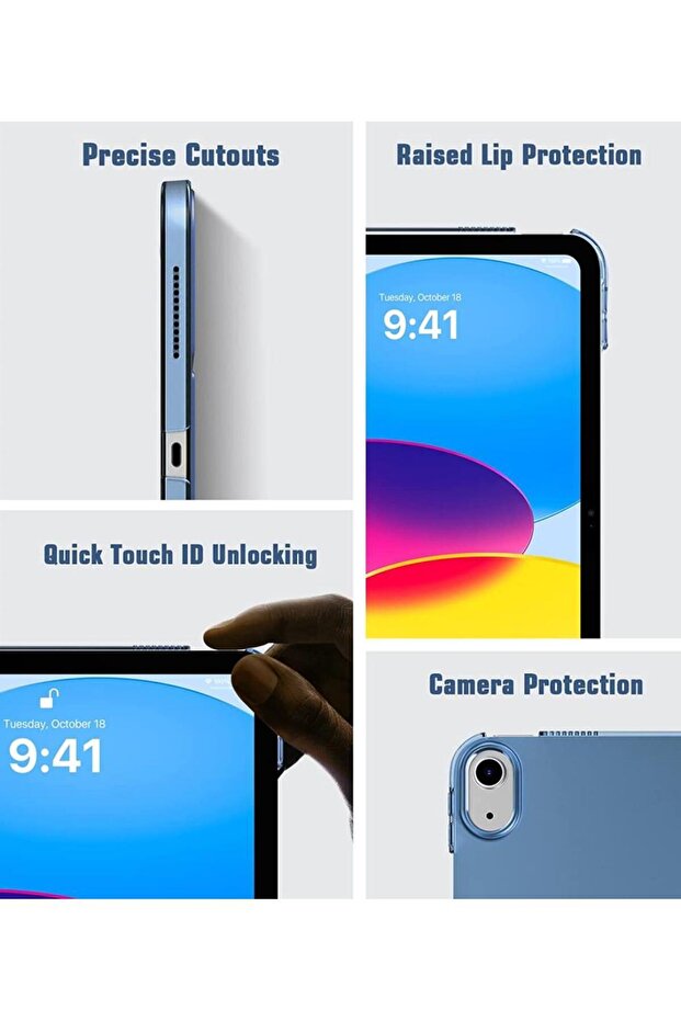 Apple Ipad Air 1 / 2 Ipad 5. / 6. Nesil 9.7 Kılıf Pu Deri Smart Case A1566 A1567 Lacivert - 5