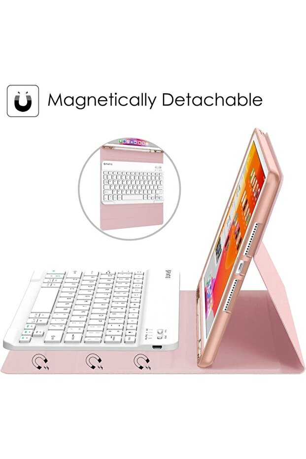 Apple Ipad Air 2 9.7" Kılıf A1566 A1567 Kablosuz Türkçe Klavyeli Kılıf Mobax - 5