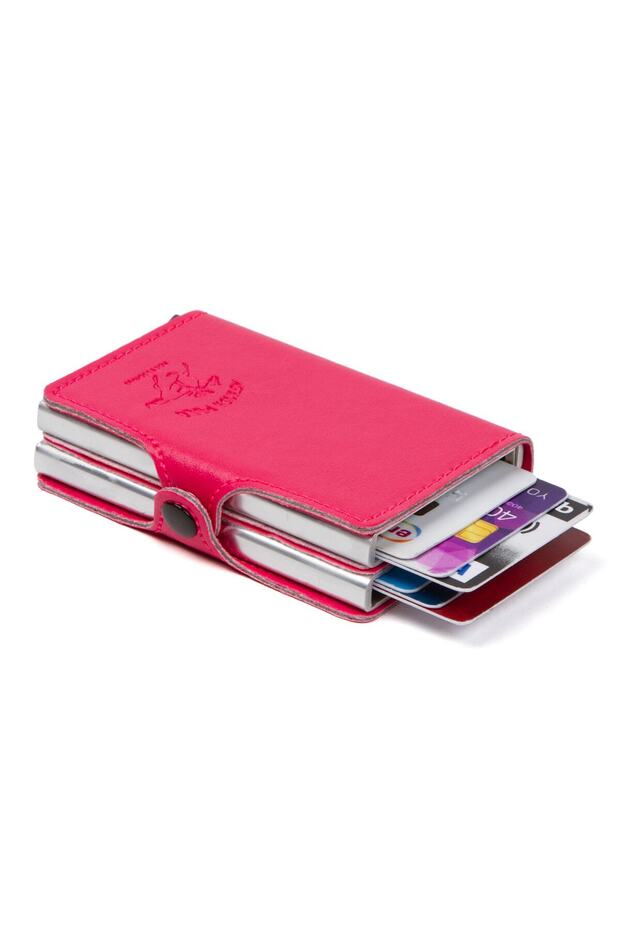 Double Automatic Card Mechanism Card Holder Wallet with Rfid Blocking Feature (6.5x9.5cm) - 1