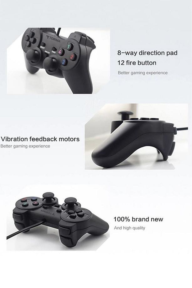 P2 Siyah Analog Usb Joystick Pc Oyun Kolu Gamepad Konsol - 4