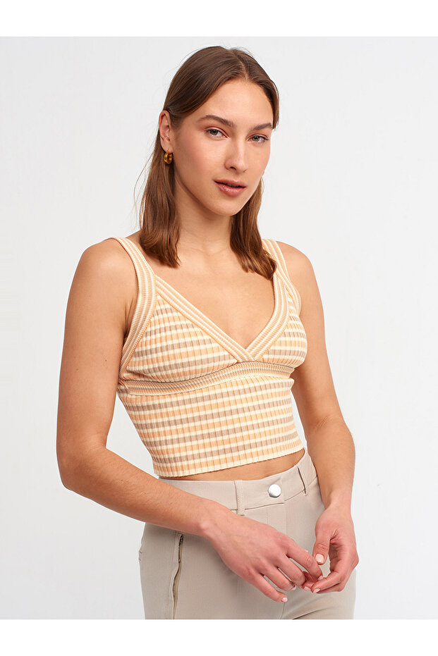 10161 Askılı Triko Büstiyer-şeftali - 1