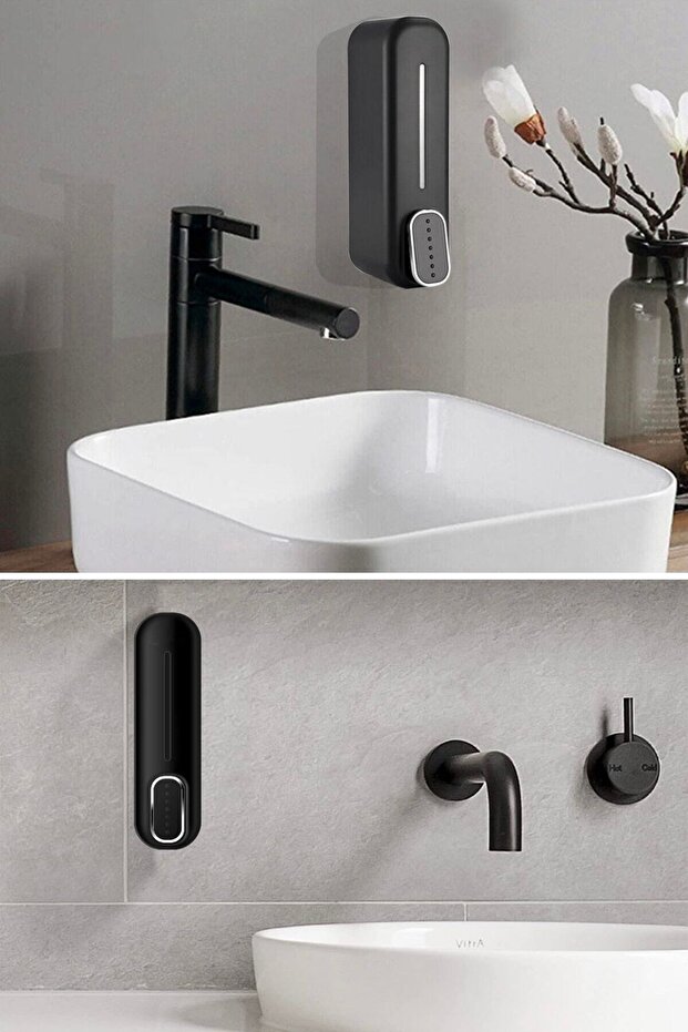 ® Siyah Duvara Monte Sıvı Sabunluk Dispenser 300 ml - 3