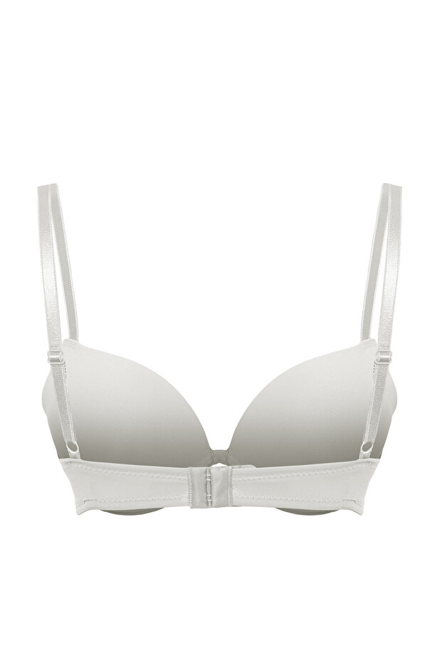 Beyaz İp Askılı Ekstra Dolgulu/Push-Up Tshirt Bra Örme Sütyen THMAW22SU0004 - 13