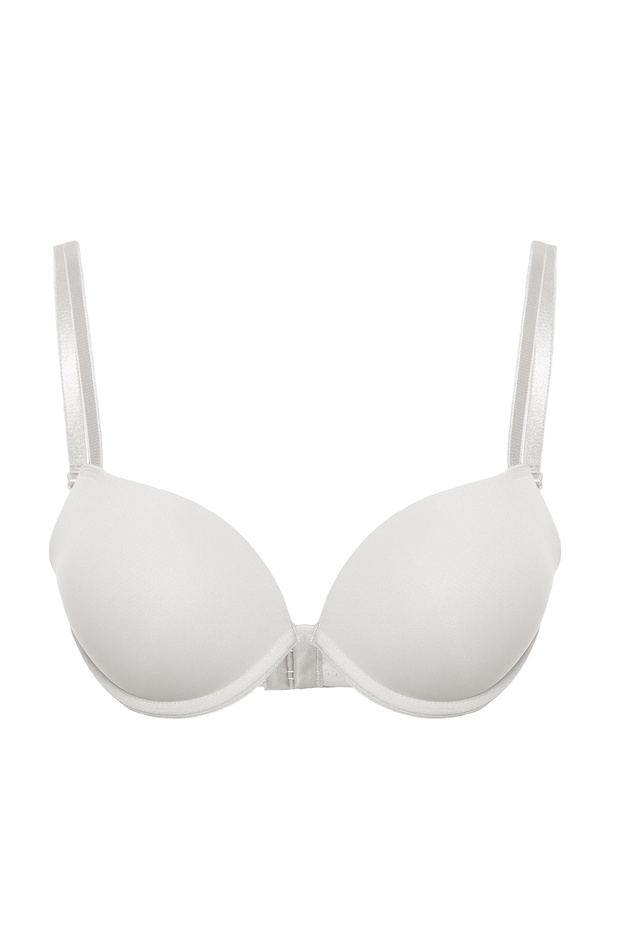 Beyaz İp Askılı Ekstra Dolgulu/Push-Up Tshirt Bra Örme Sütyen THMAW22SU0004 - 11