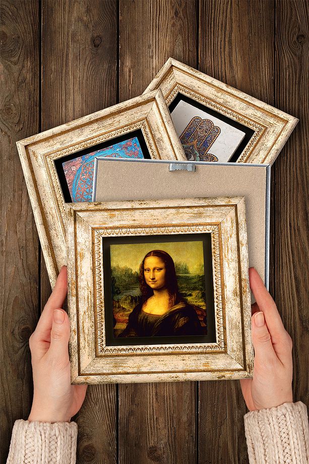 İnci Küpeli Kız, Claude Monet, Van Gogh, Leonardo da Vinci Taş Duvar Tablosu Çerçeveli Duvar Dekoru - 4