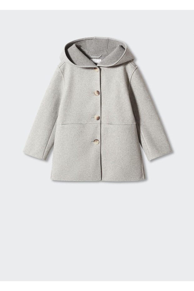 Kapüşonlu düğmeli palto - 1