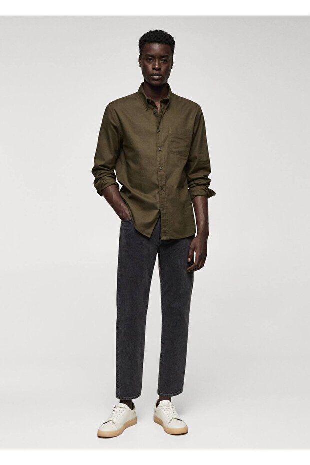 Regular fit pamuklu Oxford gömlek - 2