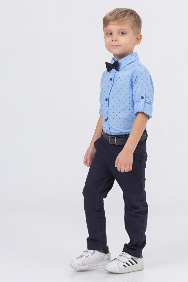 بدلة قميص للأولاد بنمط أوراق الشجر - 2