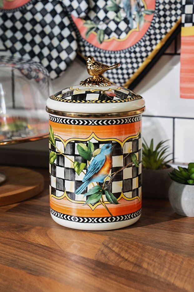 Miss Betty 9381 Bird Deluxe - Paradise 15 cm Enamel Luxury Jar