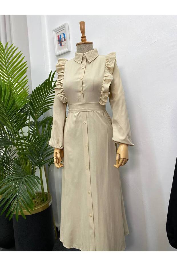 7201- Rochie Hijab Bej - 1