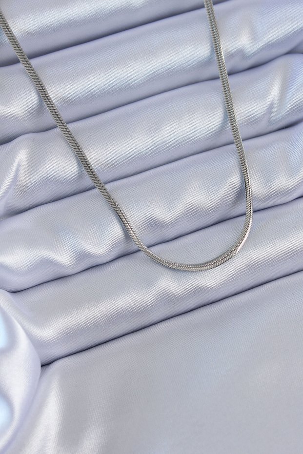 Lisinya741 - 316L Steel Silver Color Thin Italian Chain Model 45 cm Women's Necklace