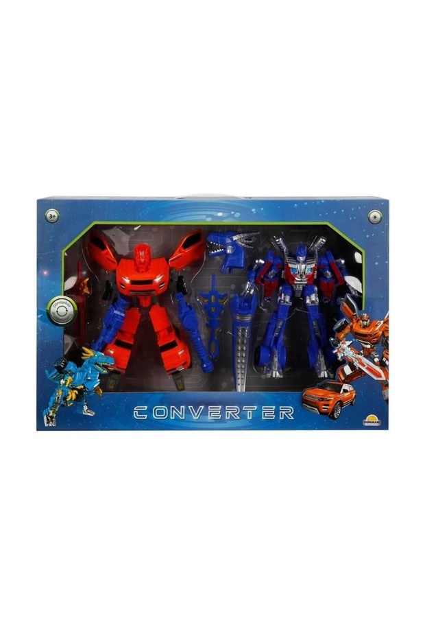 Illuminated 2-Piece Power Robot Transformer Transforming Vehicles - 4