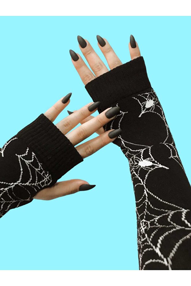 Cut Finger Spider Web Sleeve - 7