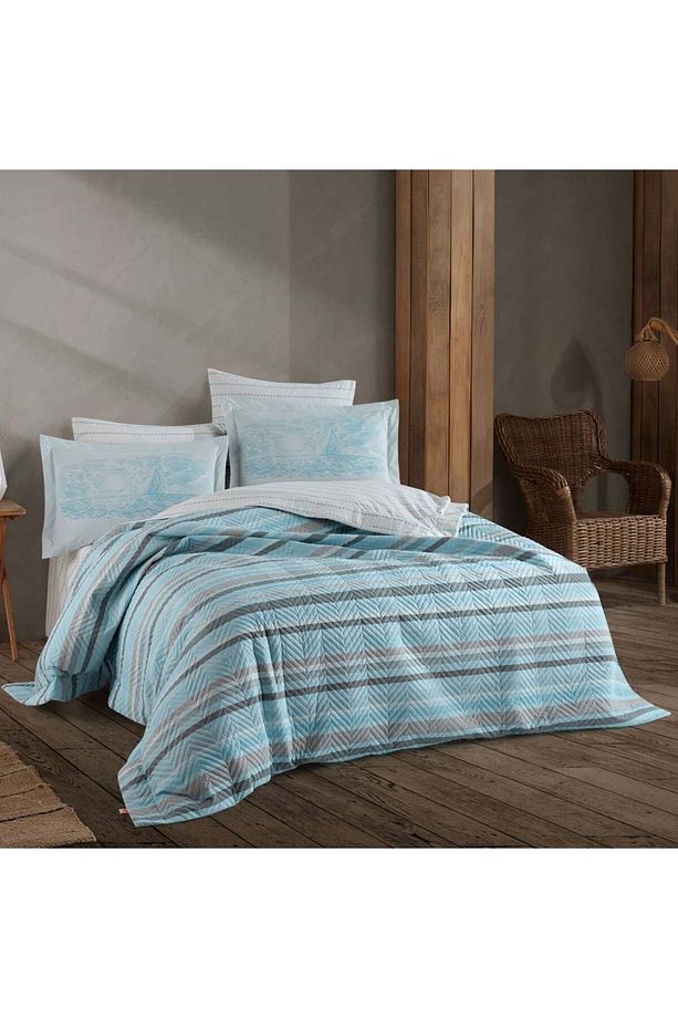 Talisa Aqua - Tek Kişilik Poplin Kapitone Nevresim Takımı - 2
