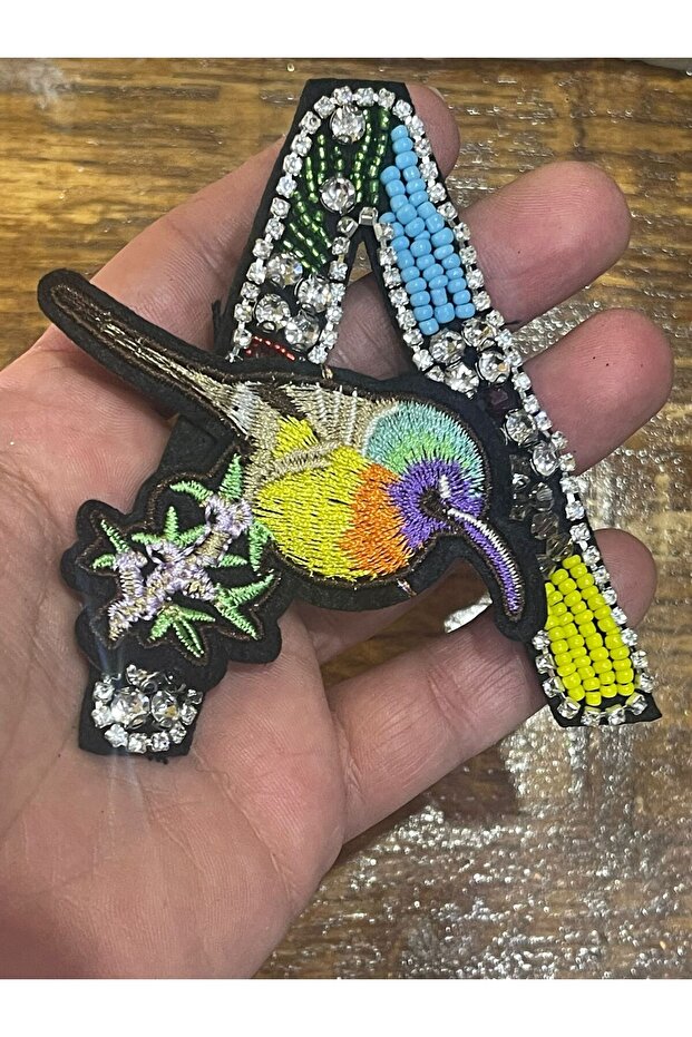 9x7 Cm Letter A Embroidery And Beading Bird Embroidery Applique Sewing Accessory Rigging