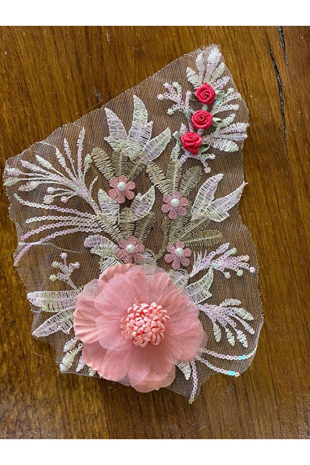 25x18 Cm Embossed Rose Guipure Embroidery Process Applique Rigging Sewing And Hobby Accessory