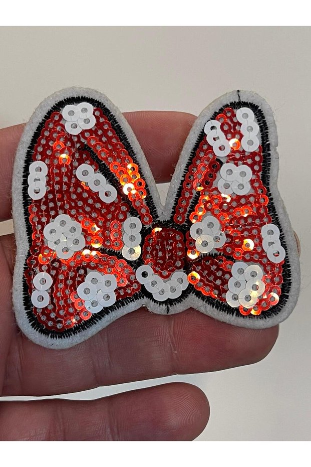 7x6 Cm Iron-on Sequin Sequined Bow Butterfly Applique Emblem Patch Accessory