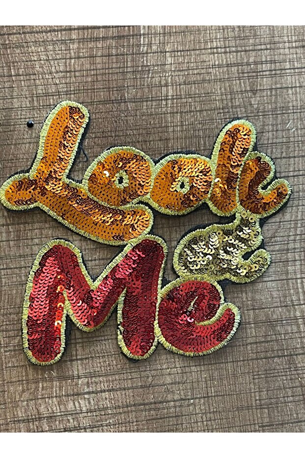 14x13 Cm Orange Iron-on Sequin Sequined Written Applique Patch Rigging Sewing Accessory