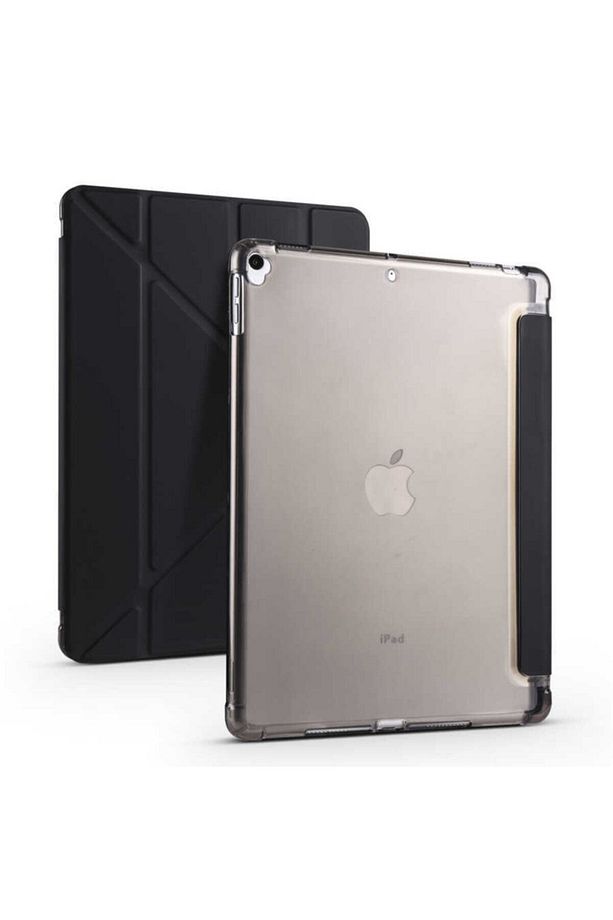 Apple Ipad Air 2 9.7" Uyumlu Kılıf Kalem Bölmeli Trifolding Silikon A1566 A1567 - 4