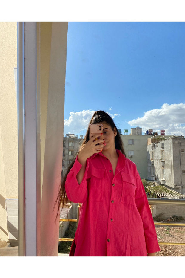 Fuşya Gömlek Ceket - 1