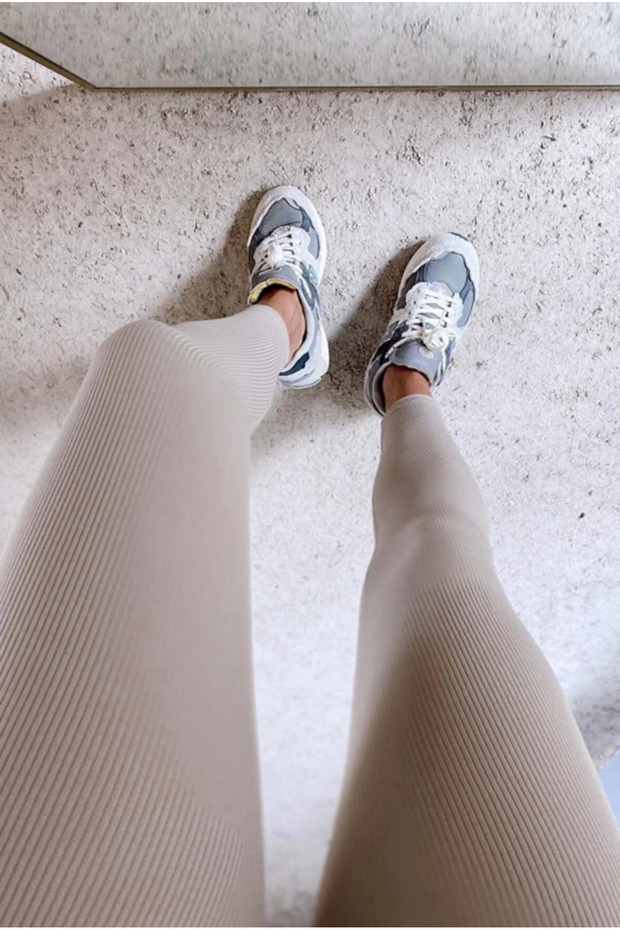Women's Recovery Raised Lycra High Waist Ribbed Winter Leggings