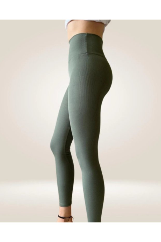 Women's Recovery Raised Lycra High Waist Ribbed Winter Leggings