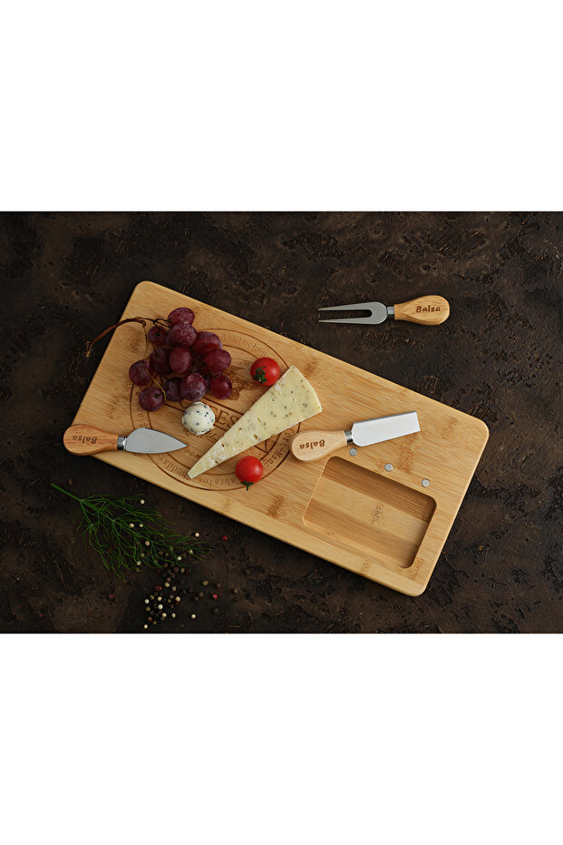 مجموعة عرض الجبن من الخيزران - 3