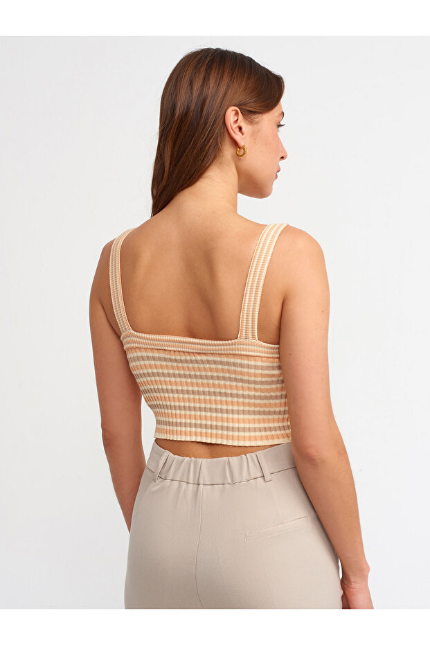 10161 Askılı Triko Büstiyer-şeftali - 4