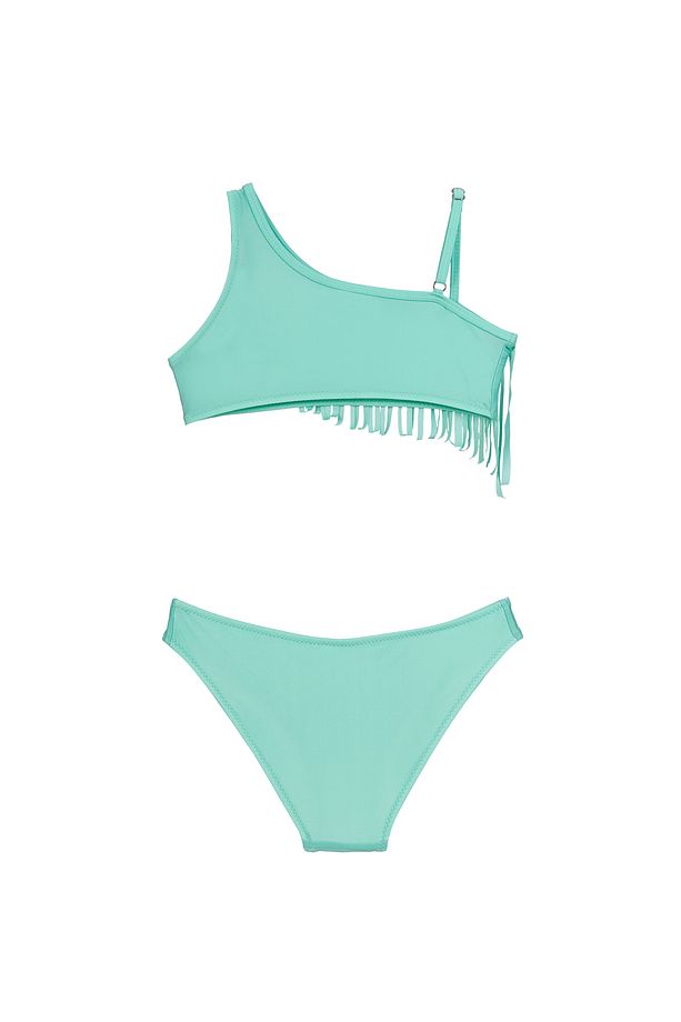 Kız Çocuk Tek Omuz Saçaklı Bikini - 2